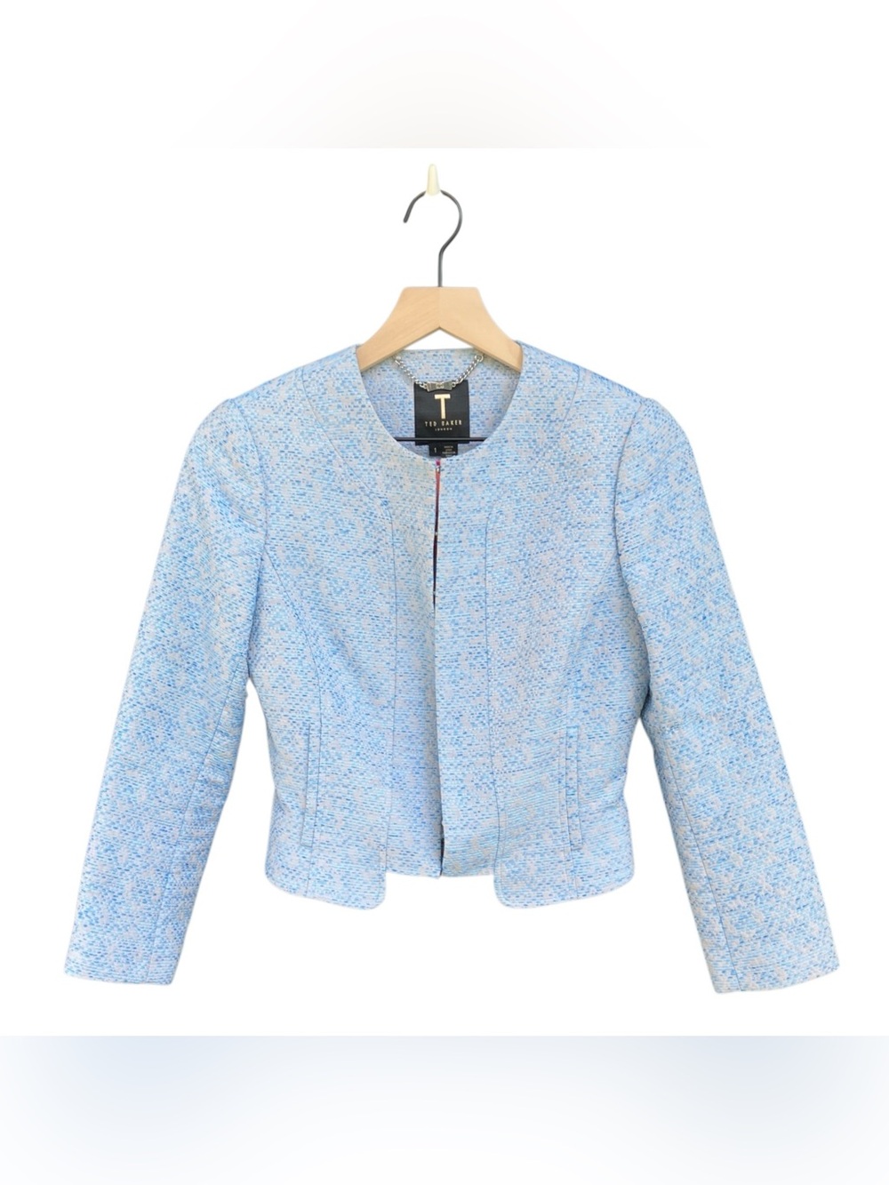 Ted Baker Womens Amalee Baby Blue Cropped Blazer Coquette Plazacore Y2K Size 1 S